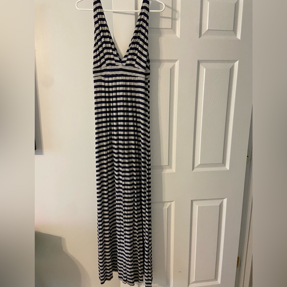 Navy blue and gray long Aqua maxi dress